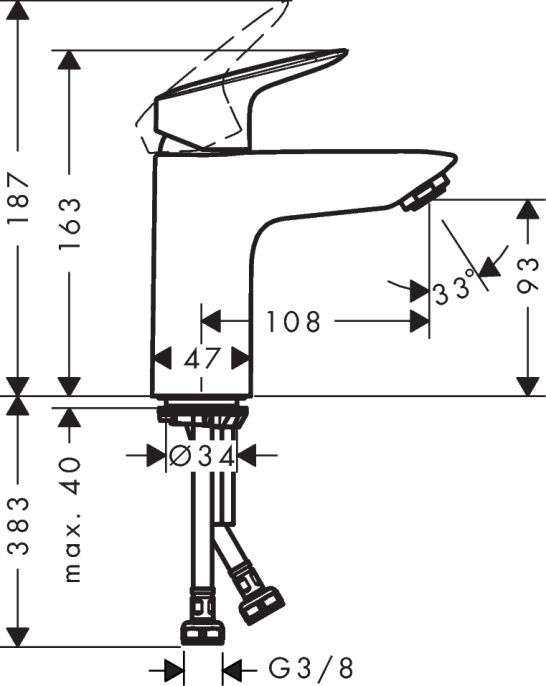 Смеситель для раковины Hansgrohe Logis 71107000