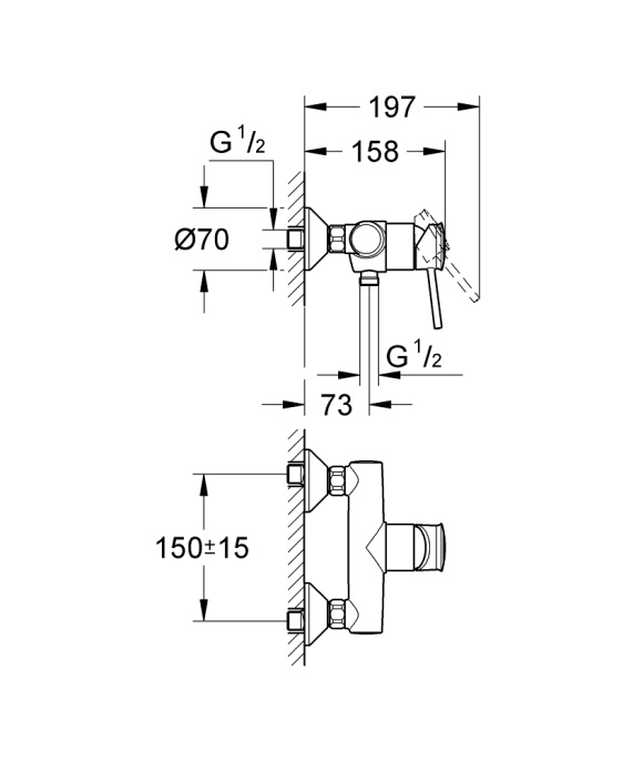 Смеситель для душа Grohe BauClassic 32867000