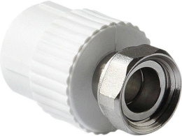 Муфта из полипропилена Valfex с накидной гайкой 25х1 (100/25) БЕЛАЯ (ВАЛФ-РУС)