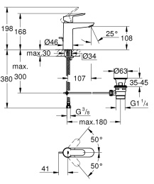 Смеситель для раковины Grohe BauEdge 23758000
