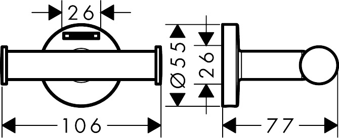 Крючок двойной Hansgrohe Logis Universal 41725000