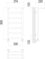 Полотенцесушитель водяной Terminus Контур с полкой П7 300х800