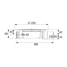Сифон TECE TECEdrainpoint S DN 50, низкий, с универсальным фланцем Seal System