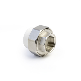 Муфта полипропиленовая PRO AQUA PP-R разъемная (американка) УСИЛЕННАЯ ВР белая (25-3/4), а.PA20014S