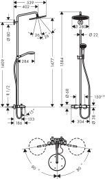 Душевая колонна Hansgrohe Croma Select 280 1jet Showerpipe 26792000