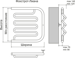 Полотенцесушитель водяной Terminus Фокстрот Лиана (1 ) 500х500