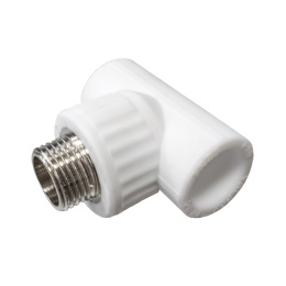 Тройник полипропиленовый Valfex переходной с наружной резьбой 20х1/2х20, белый