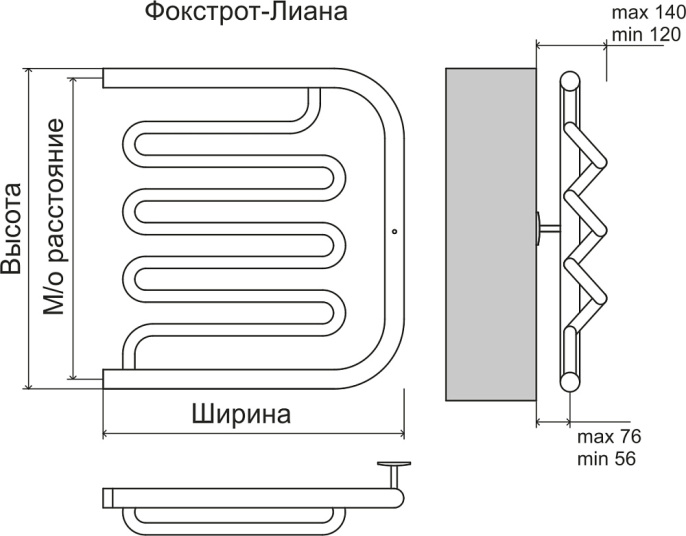 Полотенцесушитель водяной Terminus Фокстрот Лиана (1 ) 500х600