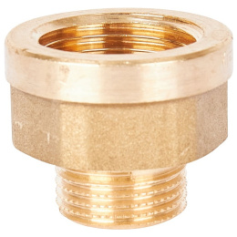 Переходник Stout под ключ из латуни, внутренняя-наружная резьба 1/2x3/8