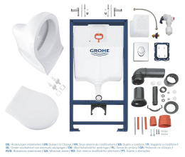 Система инсталляции Grohe Solido с подвесным унитазом Lecico Perth, 4 в 1, микролифт, панель Skate Air