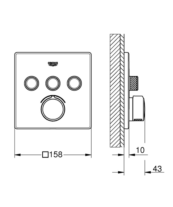 Встраиваемый смеситель Grohe Grohtherm SmartControl 29149000