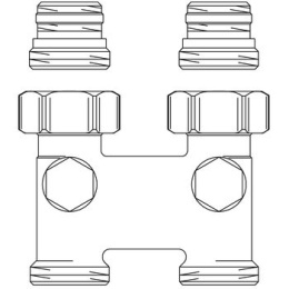 Перепускной узел подключения Oventrop прямой 1/2x3/4