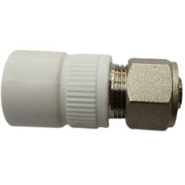 Комбинированный ниппель из полипропилена Valfex для соединения PPR-PE труб 20х16 БЕЛЫЙ ВАЛФ-РУС, арт. 10142016