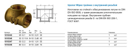 Тройник Uponor WIPEX ТРОЙНИК G1 1/4 ВР-G1 1/4 ВР-G1 1/4 ВР