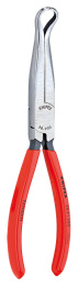 Плоскогубцы KNIPEX механика, плоскокруглые губки под углом 45 с крестовой насечкой, для захвата свечей зажигания, 200 мм, чёрные, 1К ручки