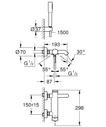 Смеситель для ванны Grohe Essence New 33628001