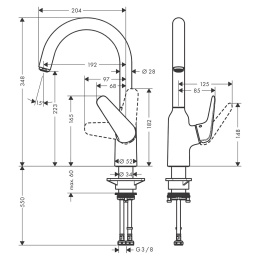Смеситель для кухни Hansgrohe M42 Focus, хром