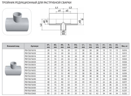 Тройник Thermaflex редукционный для раструбной сварки PB-T25/20/25