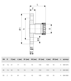 Фланцевый переход Viega Megapress Ду 32 / PN 10/16 - 1 1/4, модель 4259