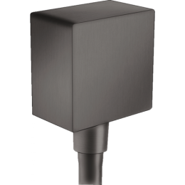 Шланговое подсоединение Hansgrohe FixFit Square с клапаном обратного тока 26455340, шлиф. черный хром
