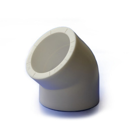 Отвод полипропиленовый ПОЛИТЭК 50 x 45гр., белый