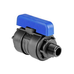 Кран шаровой Valfex ПНД компрессионный НР/ВР разборный 1/2x3/4 Ду16