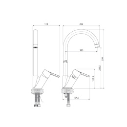 Смеситель для кухни IDDIS Kitchen Line, хром, на мойку, K11SB0Ji05