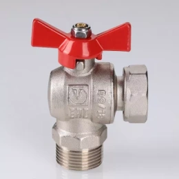 Кран шаровой VALTEC угловой с накидной гайкой 1/2 ВН-НР (короткий)
