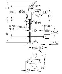 Смеситель для раковины Grohe Eurostyle 23707003