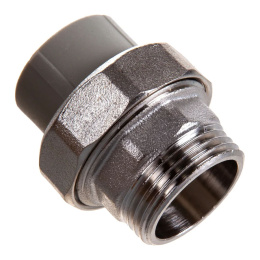 Муфта полипропиленовая Valfex комбинированная разъёмная (американка) с наружной резьбой 25x1, серая