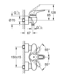 Смеситель для душа Grohe Eurostyle 33590LS3