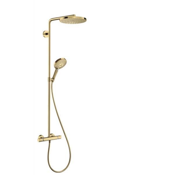 Душевая система Hansgrohe Raindance Select Showerpipe S 240 PowderRain, золото