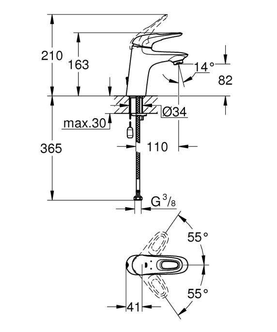 Смеситель для раковины Grohe Eurostyle 33557003