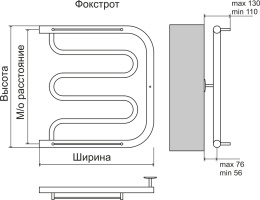 Полотенцесушитель водяной Terminus Фокстрот (1 ) 500х400