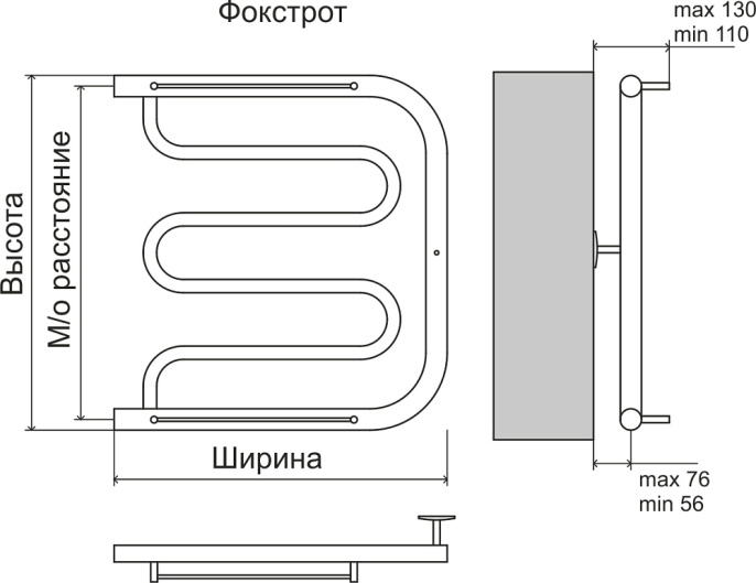 Полотенцесушитель водяной Terminus Фокстрот (1 ) 500х400