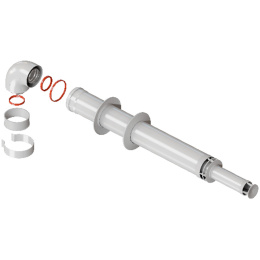 Комплект дымохода Rommer АНТИЛЕД 60/100 - 1220мм (Baxi (кроме ECO Nova/Classic), Viessmann, Kiturami, Mizudo, Beretta, Oasis, Wolf, Tiberis, DeDietrich) хомут в комплекте