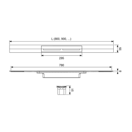 Профиль для душа TECE TECEdrainprofile, 900 мм, PVD Polished Black Chrome