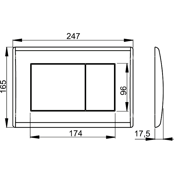Кнопка смыва, пластик, белая Alcaplast M270