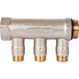 Коллектор Stout с шаровыми кранами 1x1/2 с 3 отводами, синий, SMB 6211 011203