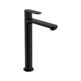 Смеситель для раковины Hansgrohe Rebris S 240 CoolStart высокий со сливным гарнитуром, черный матовый 72580670