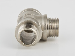 Тройник VALTEC 3/4 внутренняя-наружная резьба, никелированная латунь