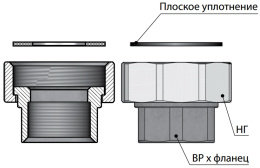 Комплект переходников Meibes Victaulic 1 1/2”НГ х 1"вр (2шт/комплект) (ME 66305.1)