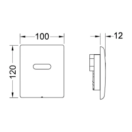 Панель смыва писсуара TECE TECEplanus электронная, 230/12 V, хром глянцевый.