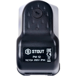 Реле давления Stout для водоснабжения PM12G, 3-12 бар,1/4, с накидной гайкой