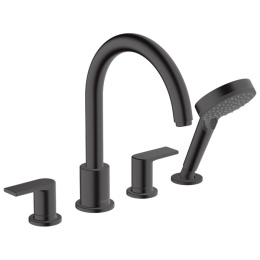 Смеситель для ванны/душа Hansgrohe Vernis Shape на край ванны, 4 отверстия (внешняя часть), черный