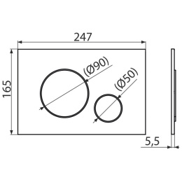 Кнопка смыва, пластик, белая Alcaplast M670