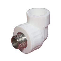 Угольник полипропиленовый Valfex переходной с наружной резьбой 25х3/4, белый