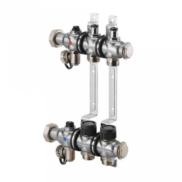 Коллектор Oventrop Multidis SF 8, нержавеющая сталь, 1 x 3/4 дюйма, с регулирующими вставками на подаче