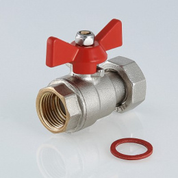 Кран шаровой VALTEC с накидной гайкой 1/2x3/4 ВВ