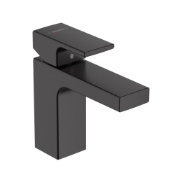 Смеситель для раковины Hansgrohe Vernis Shape 100, без донного клапана, матовый черный